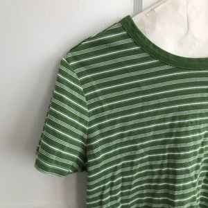 Green and white striped t-shirt